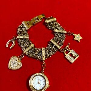Anne Klein Gold Watch Charm Bracelet